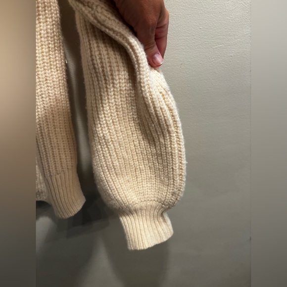 Madewell Beige Button-Shoulder Sweater wool warm winter cabin core cottage - Picture 8 of 15